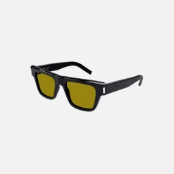 Outlet Saint Laurent Bold Flat Top Sunglasses Black