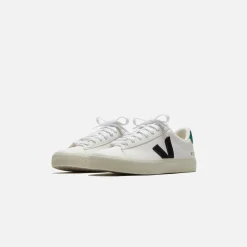 Sale Veja Campo Chromefree Leather Extra White / Black Emeraude / Green