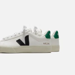 Sale Veja Campo Chromefree Leather Extra White / Black Emeraude / Green