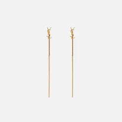 Sale Saint Laurent Cassandre Earrings Gold