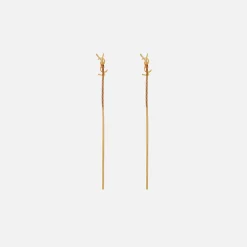 Sale Saint Laurent Cassandre Earrings Gold