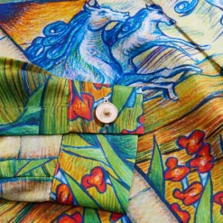 Cheap Casablanca Chevaux Sauvages Cuban Collar Long Sleeve Shirt Multi