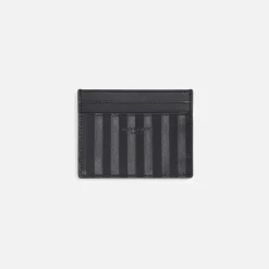 Fashion Saint Laurent Chevron Quilted Leather Card Case Black