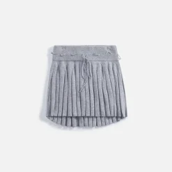 Cheap Danielle Guizio Cielo Pleated Knit Mini Skirt Heather Grey