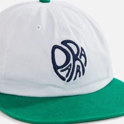 Discount by Parra Circle Tweak Logo 6 Panel Hat Off White / Green