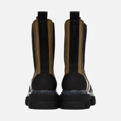 Hot Ganni Cleated Heeled Mid Chelsea Boot Petrified Oak