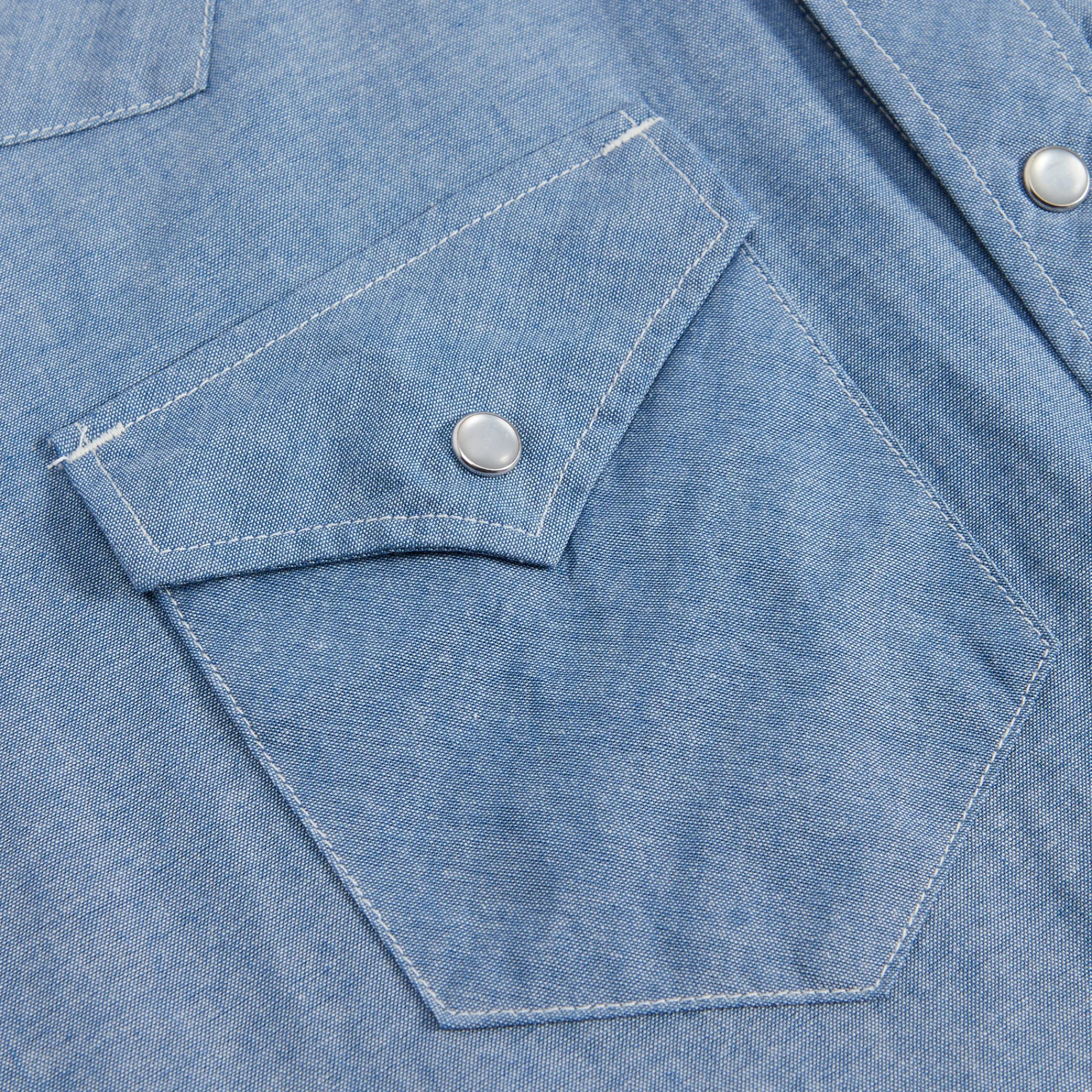 Shop Engineered Garments Combo Western Shirt Light Cotton Chambray
