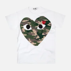 Store CDG Pocket Comme Des Garcons Play Camouflage Heart Tee White