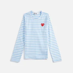 Shop CDG Pocket Comme Des Garcons Play Ladies Striped Tee Blue