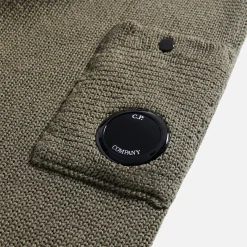 Cheap CP Company Compact Cotton Knit Olive
