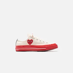 Online CDG Pocket Converse X Comme Des Garcons Cdg Play Red Sole Low Top Off White