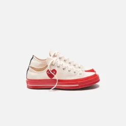 Online CDG Pocket Converse X Comme Des Garcons Cdg Play Red Sole Low Top Off White