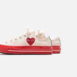 Online CDG Pocket Converse X Comme Des Garcons Cdg Play Red Sole Low Top Off White