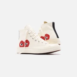 Shop CDG Pocket Converse X Comme Des Garcons Cdg Play Chuck Taylor High Beige
