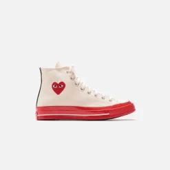 Cheap CDG Pocket Converse X Comme Des Garcons Cdg Play Red Sole High Top Off White