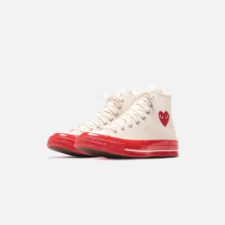 Cheap CDG Pocket Converse X Comme Des Garcons Cdg Play Red Sole High Top Off White