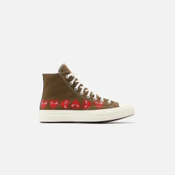 Best CDG Pocket Converse X Comme Des Garcons Cdg Play Chuck Taylor High Khaki / Multi Heart
