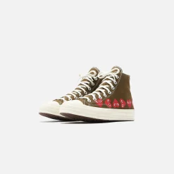 Best CDG Pocket Converse X Comme Des Garcons Cdg Play Chuck Taylor High Khaki / Multi Heart