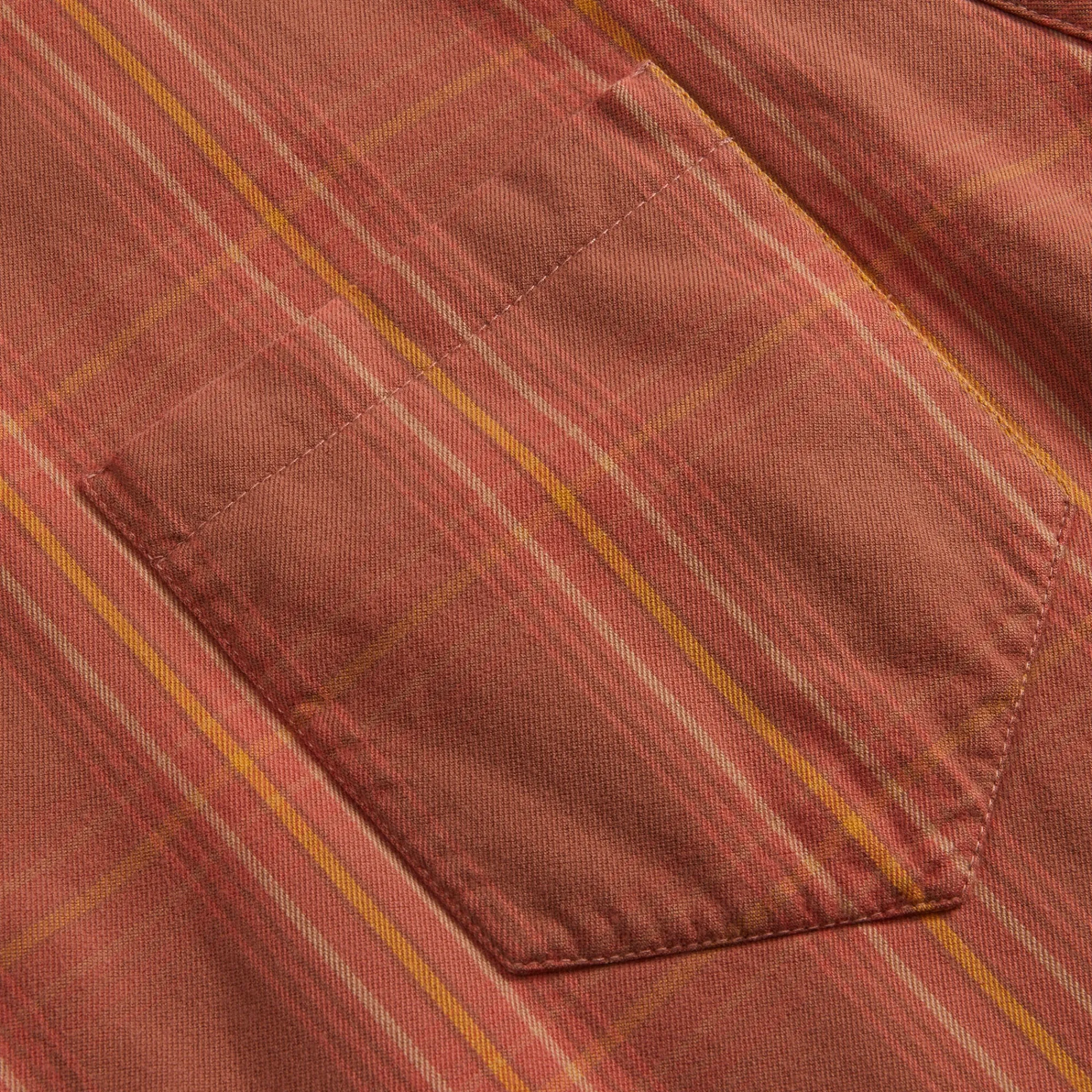 Best Sale Margiela Cotton Check Padded Shirt Brick Red