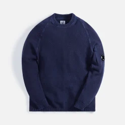 Discount CP Company Cotton Crepe Crew Neck Jumper Medieval Blue