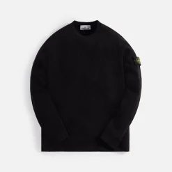 Flash Sale Stone Island Cotton Nylon Ribbed Fleece Sweatshirt Black