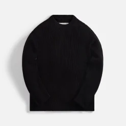 Clearance Jil Sander Cotton Rib Crew Neck With Wrap Back Black