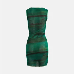 New Ottolinger Cowl Neck Mini Dress Brook Print