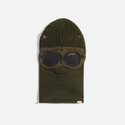 Discount CP Company C.P. Company Extrafine Merino Wool Goggle Balaclava Olive