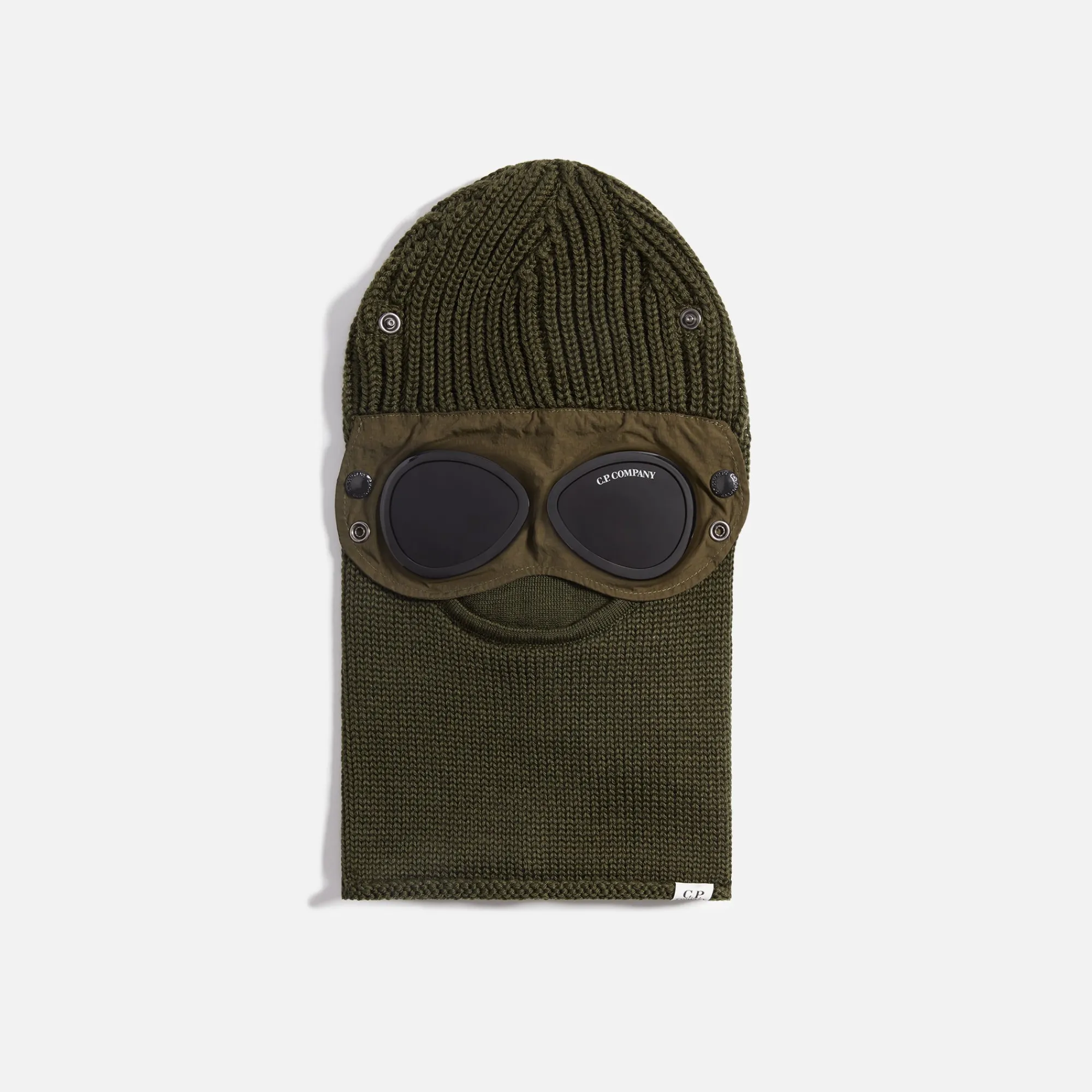 Discount CP Company C.P. Company Extrafine Merino Wool Goggle Balaclava Olive