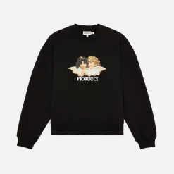 New Fiorucci Crew Neck Angel Sweatshirt True Black