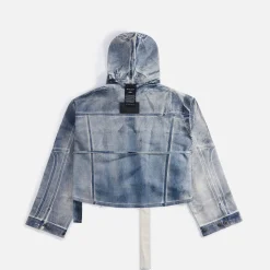 Hot Ottolinger Cropped Belt Denim Jacket Sand / Blue Paint