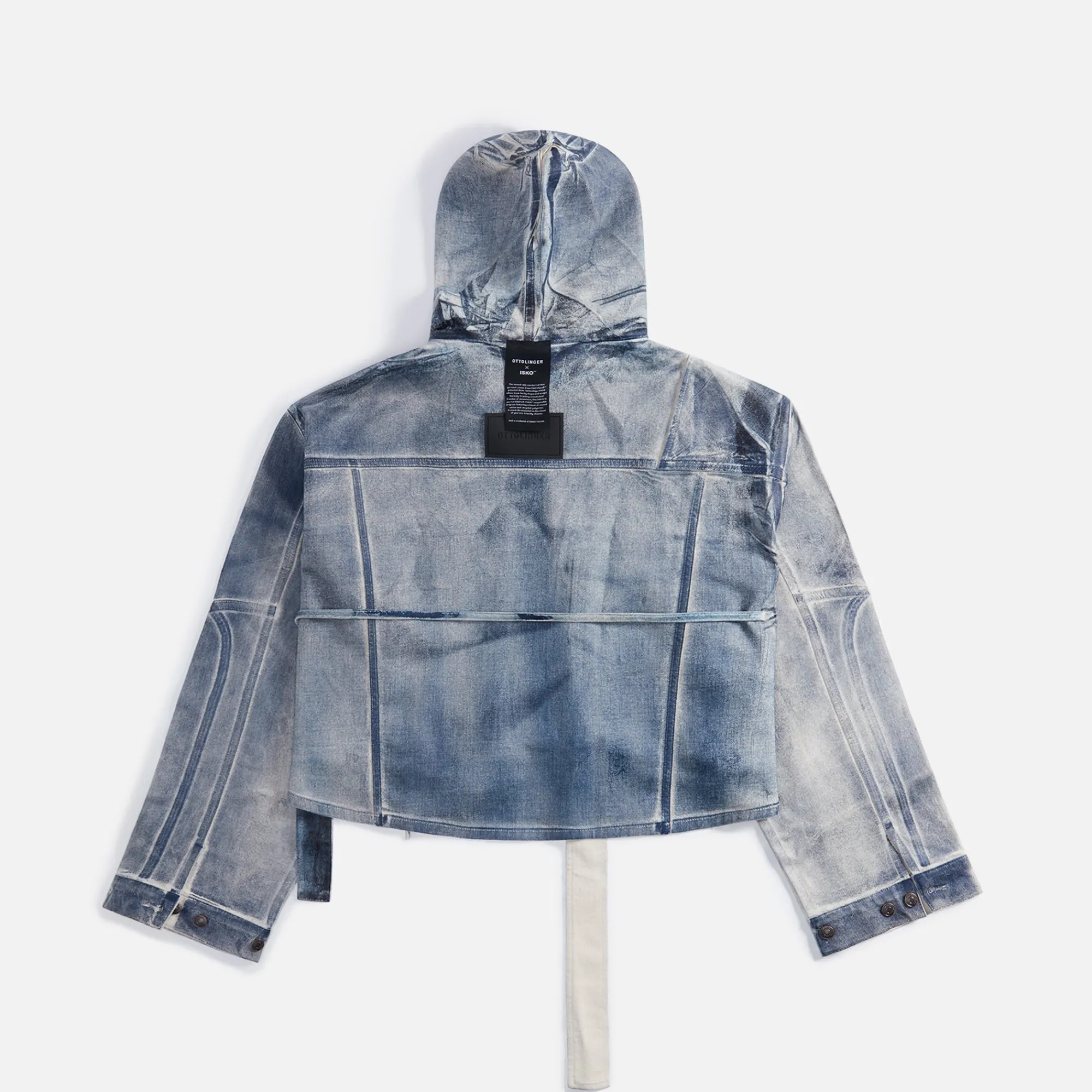 Hot Ottolinger Cropped Belt Denim Jacket Sand / Blue Paint