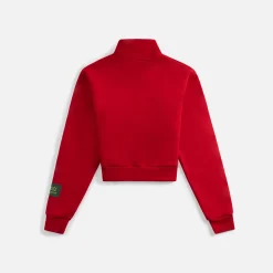 New Danzy Cropped Quarter Zip Sweatshirt Red
