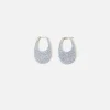 Shop Coperni Crystal Embellished Medium Swipe Earring Ice Blue