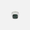 Fashion Tom Wood Cushion Ring Green Marble