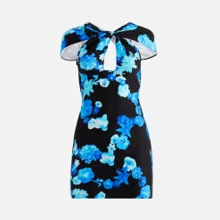 Discount Coperni Cut Out Jersey Dress Blue Black
