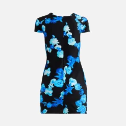 Discount Coperni Cut Out Jersey Dress Blue Black
