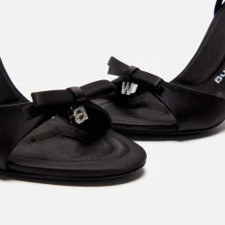Outlet Alexander Wang Dahlia 105 Bow Sandal Satin Black