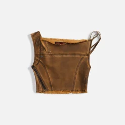 Store Ottolinger Denim Bustier Top Brown Black Paint