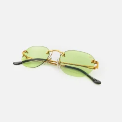 New Vintage Frames Detroit Player Drill Mount 24Kt Gold Lime Green