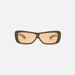 Fashion Flatlist Disco Sunglass Army Green / Solid Orange