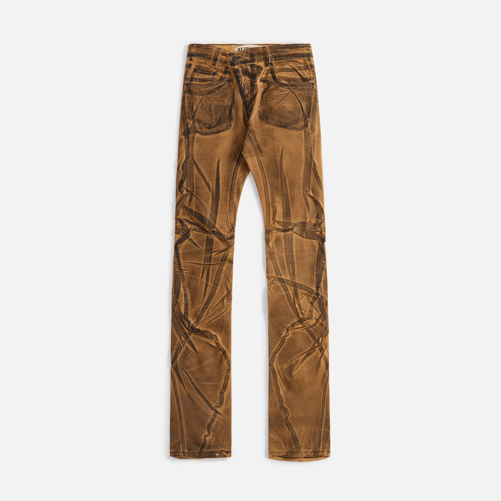 Best Sale Ottolinger Drape Denim Pants Brown Black Paint