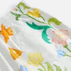 Flash Sale Casablanca Drawstrings L'Arche Fleurie Shorts White / Multi