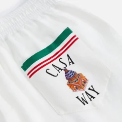 Sale Casablanca Drawstrings Printed Casa Way Short White/ Multi