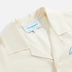 Outlet Casablanca Embroidery Logo Silk Shirt Off-White