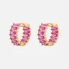 Cheap Luv AJ Emerald Ballier Huggie Hoop Earrings Pink / Gold