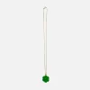 Shop VEERT Enamel Flower Pendant W/ Chain Green