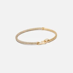 Sale Maor Equinox Bracelet In Yellow Gold With 2/3 Pave White Gold / White