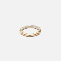 Online Maor Equinox Ring In Yellow Gold With 2/3 Pave White Diamond Gold / White