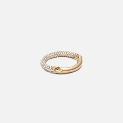 Online Maor Equinox Ring In Yellow Gold With 2/3 Pave White Diamond Gold / White